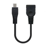 Cable USB 2.0 Nanocable 10.01.3500/ MicroUSB Macho - USB Hembra/ 15cm/ Negro - PixelPlaza