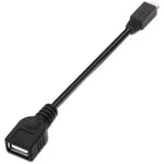 Cable USB 2.0 Nanocable 10.01.3500/ MicroUSB Macho - USB Hembra/ 15cm/ Negro - PixelPlaza