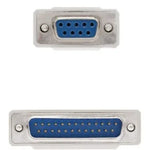 Cable Serie NULL Modem Nanocable 10.14.0802/ DB9 Hembra - DB25 Macho/ 1.8m/ Beige - PixelPlaza