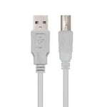 Cable USB 2.0 Impresora Nanocable 10.01.0104/ USB Tipo-B Macho - USB Macho/ 3m/ Beige - PixelPlaza