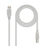Cable USB 2.0 Impresora Nanocable 10.01.0104/ USB Tipo-B Macho - USB Macho/ 3m/ Beige - PixelPlaza