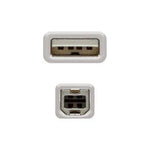 Cable USB 2.0 Impresora Nanocable 10.01.0104/ USB Tipo-B Macho - USB Macho/ 3m/ Beige - PixelPlaza