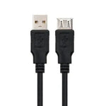 Cable Alargador USB 2.0 Nanocable 10.01.0202-BK/ USB Macho - USB Hembra/ 1m/ Negro - PixelPlaza