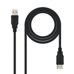 Cable Alargador USB 2.0 Nanocable 10.01.0203-BK/ USB Macho - USB Hembra/ 1.8m/ Negro - PixelPlaza