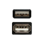 Cable Alargador USB 2.0 Nanocable 10.01.0203-BK/ USB Macho - USB Hembra/ 1.8m/ Negro - PixelPlaza