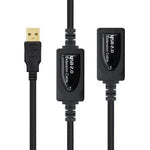 Cable Alargador USB 2.0 Nanocable 10.01.0213/ USB Macho - USB Hembra/ 15m/ Negro - PixelPlaza