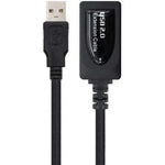 Cable Alargador USB 2.0 Nanocable 10.01.0213/ USB Macho - USB Hembra/ 15m/ Negro - PixelPlaza