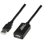 Cable Alargador USB 2.0 Nanocable 10.01.0213/ USB Macho - USB Hembra/ 15m/ Negro - PixelPlaza