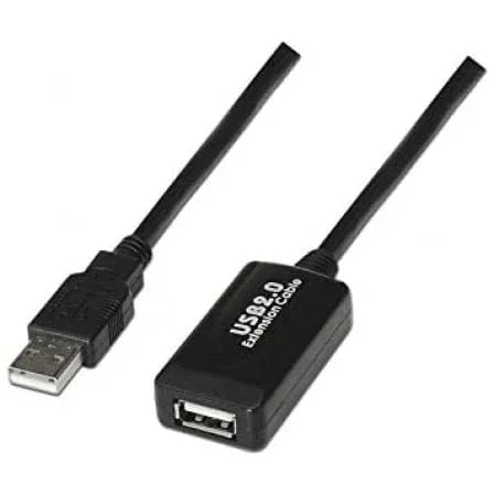 Cable Alargador USB 2.0 Nanocable 10.01.0213/ USB Macho - USB Hembra/ 15m/ Negro - PixelPlaza