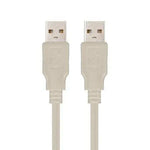 Cable USB 2.0 Nanocable 10.01.0302/ USB Macho - USB Macho/ 1m/ Beige - PixelPlaza