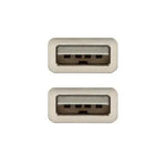 Cable USB 2.0 Nanocable 10.01.0302/ USB Macho - USB Macho/ 1m/ Beige - PixelPlaza