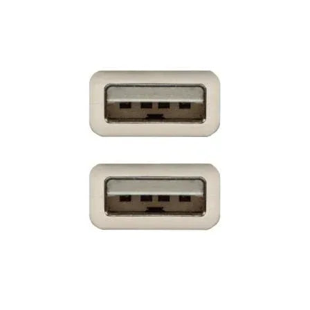 Cable USB 2.0 Nanocable 10.01.0302/ USB Macho - USB Macho/ 1m/ Beige - PixelPlaza
