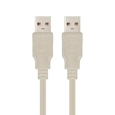 Cable USB 2.0 Nanocable 10.01.0303/ USB Macho - USB Macho/ 2m/ Beige - PixelPlaza