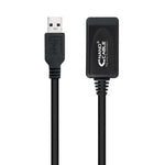 Cable Alargador USB 3.0 con Amplificador Nanocable 10.01.0311/ USB Macho - USB Hembra/ 5m/ Negro - PixelPlaza