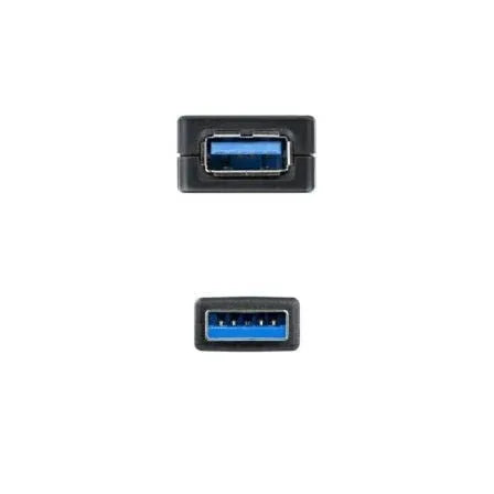 Cable Alargador USB 3.0 con Amplificador Nanocable 10.01.0311/ USB Macho - USB Hembra/ 5m/ Negro - PixelPlaza
