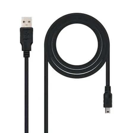 Cable USB 2.0 Nanocable 10.01.0400/ USB Macho - MiniUSB Macho/ 50cm/ Negro - PixelPlaza