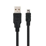 Cable USB 2.0 Nanocable 10.01.0401/ USB Macho - MiniUSB Macho/ 1m/ Negro - PixelPlaza
