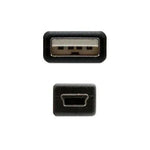 Cable USB 2.0 Nanocable 10.01.0402/ USB Macho - MiniUSB Macho/ 1.8m/ Negro - PixelPlaza