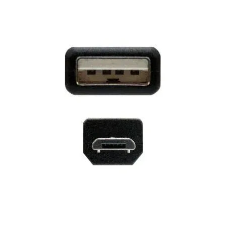Cable USB 2.0 Nanocable 10.01.0500/ USB Macho - MicroUSB Macho/ 80cm/ Negro - PixelPlaza
