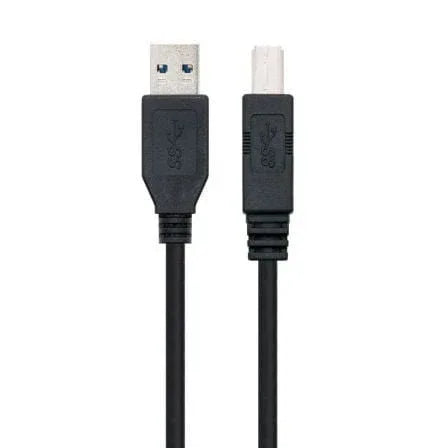 Cable USB 3.0 Impresora Nanocable 10.01.0802-BK/ USB Tipo-B Macho - USB Macho/ 2m/ Negro - PixelPlaza