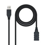 Cable Alargador USB 3.0 Nanocable 10.01.0901-BK/ USB Macho - USB Hembra/ 1m/ Negro - PixelPlaza