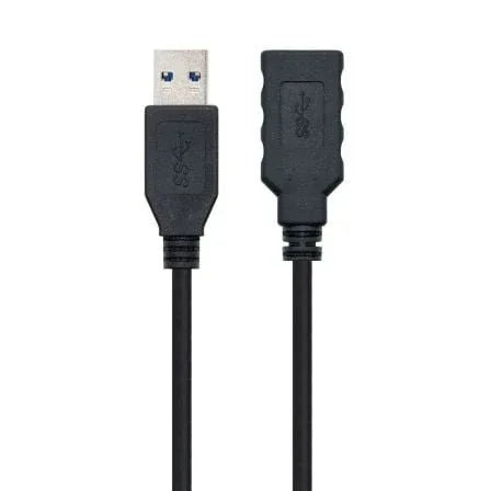 Cable Alargador USB 3.0 Nanocable 10.01.0901-BK/ USB Macho - USB Hembra/ 1m/ Negro - PixelPlaza