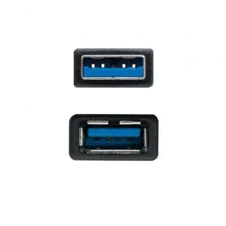 Cable Alargador USB 3.0 Nanocable 10.01.0903-BK/ USB Macho - / USB Hembra/ 3m/ Negro - PixelPlaza