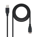 Cable USB 3.0 Nanocable 10.01.1101-BK/ USB Macho - MicroUSB Macho/ 1m/ Negro - PixelPlaza