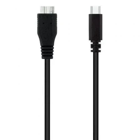 Cable USB 3.0 Tipo-C Nanocable 10.01.1201-BK/ USB Tipo-C Macho - MicroUSB Macho/ 5Gbps/ 1m/ Negro - PixelPlaza
