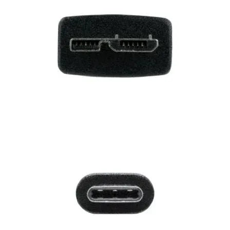 Cable USB 3.0 Tipo-C Nanocable 10.01.1201-BK/ USB Tipo-C Macho - MicroUSB Macho/ 5Gbps/ 1m/ Negro - PixelPlaza