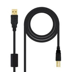 Cable USB 2.0 Impresora Nanocable 10.01.1202/ USB Tipo-B Macho - USB Macho / 2m/ Negro - PixelPlaza