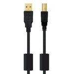 Cable USB 2.0 Impresora Nanocable 10.01.1202/ USB Tipo-B Macho - USB Macho / 2m/ Negro - PixelPlaza