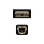 Cable USB 2.0 Impresora Nanocable 10.01.1202/ USB Tipo-B Macho - USB Macho / 2m/ Negro - PixelPlaza