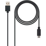 Cable USB 2.0 Tipo-C Nanocable 10.01.2100/ USB Tipo-C Macho - USB Macho/ 480Mbps/ 50cm/ Negro - PixelPlaza