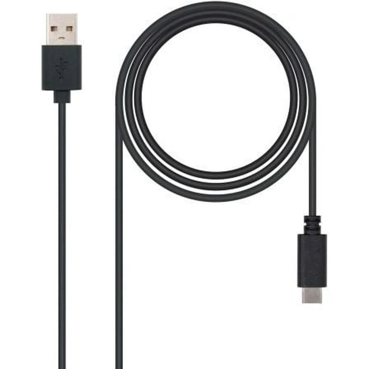 Cable USB 2.0 Tipo-C Nanocable 10.01.2100/ USB Tipo-C Macho - USB Macho/ 480Mbps/ 50cm/ Negro - PixelPlaza