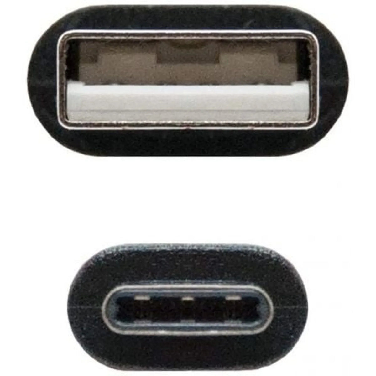 Cable USB 2.0 Tipo-C Nanocable 10.01.2100/ USB Tipo-C Macho - USB Macho/ 480Mbps/ 50cm/ Negro - PixelPlaza