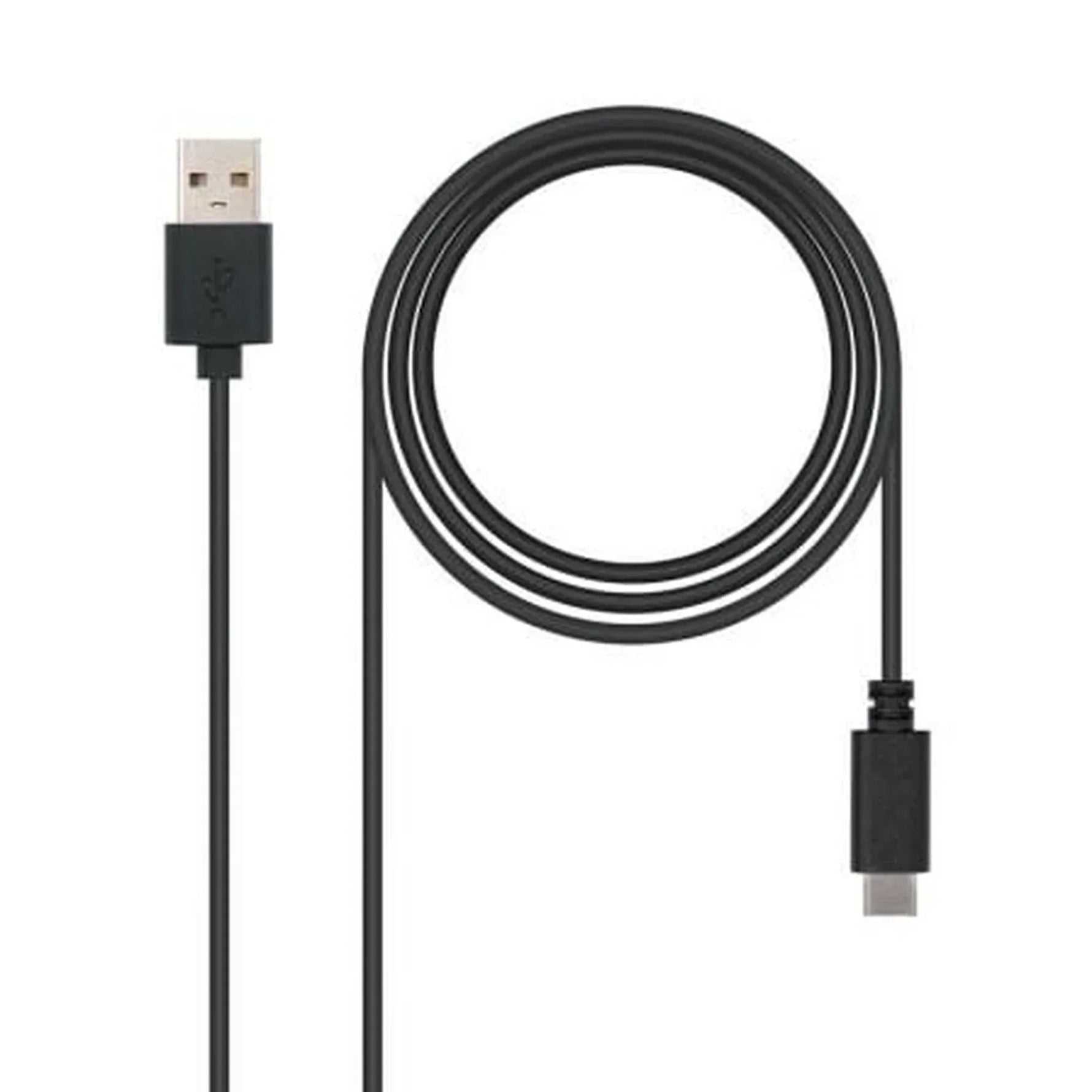 Cable USB 2.0 Nanocable 10.01.2101/ USB Tipo-C Macho - USB Macho/ 480Mbps/ 1m/ Negro - PixelPlaza