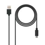 Cable USB 2.0 Nanocable 10.01.2101/ USB Tipo-C Macho - USB Macho/ 480Mbps/ 1m/ Negro - PixelPlaza