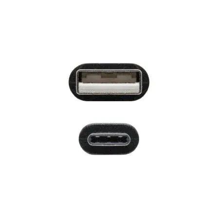 Cable USB 2.0 Nanocable 10.01.2101/ USB Tipo-C Macho - USB Macho/ 480Mbps/ 1m/ Negro - PixelPlaza