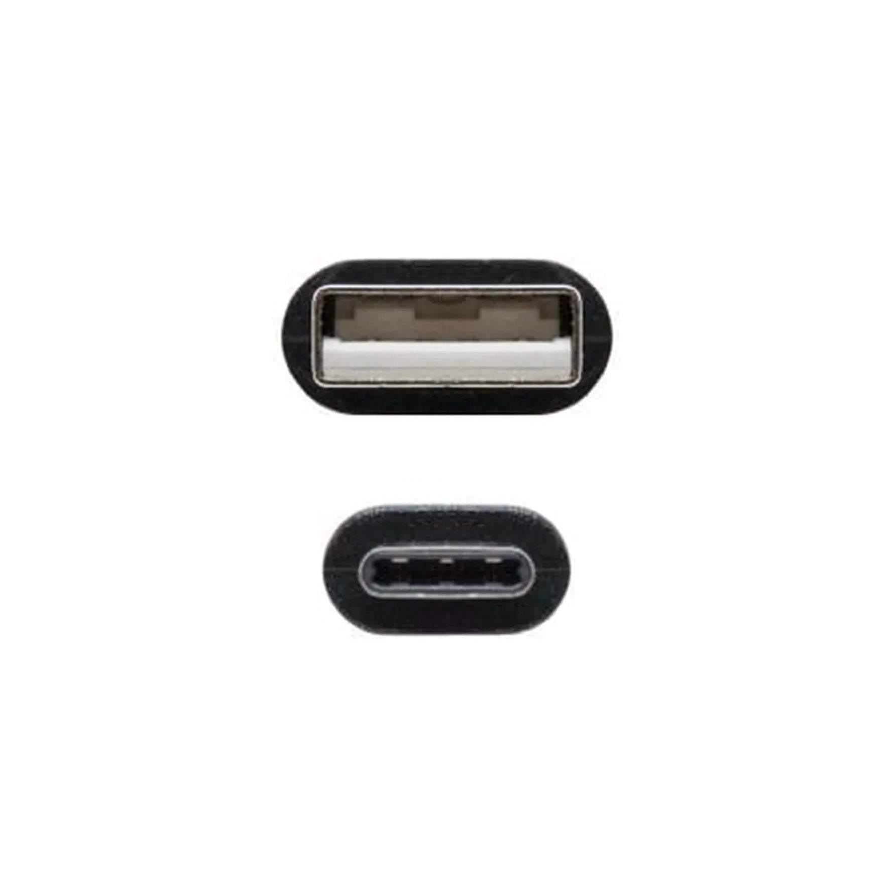 Cable USB 2.0 Nanocable 10.01.2101/ USB Tipo-C Macho - USB Macho/ 480Mbps/ 1m/ Negro - PixelPlaza