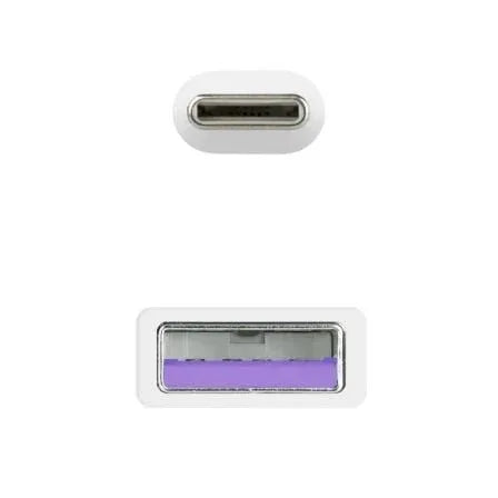 Cable USB 2.0 Nanocable 10.01.2102-W/ USB Tipo-C Macho - USB Macho/ 480Mbps/ 2m/ Blanco - PixelPlaza