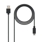 Cable USB 2.0 Nanocable 10.01.2102/ USB Tipo-C Macho - USB Macho/ 480Mbps/ 2m/ Negro - PixelPlaza