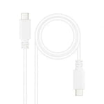 Cable USB 2.0 Tipo-C Nanocable 10.01.2301-L150-W/ USB Tipo-C Macho - USB Tipo-C Macho/ 480Mbps/ 1.5m/ Blanco - PixelPlaza
