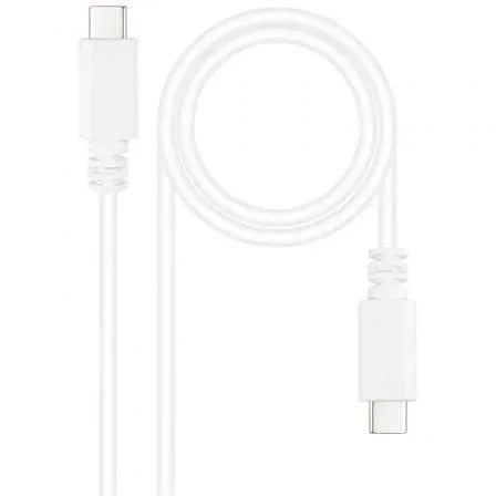 Cable USB 2.0 Tipo-C Nanocable 10.01.2301-W/ USB Tipo-C Macho - USB Tipo-C Macho/ 480Mbps/ 1m/ Blanco - PixelPlaza