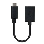Cable USB 2.0 Tipo-C Nanocable 10.01.2400/ USB Tipo-C Macho - USB Hembra/ 480Mbps/ 15cm/ Negro - PixelPlaza