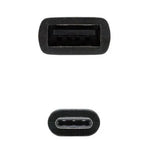 Cable USB 2.0 Tipo-C Nanocable 10.01.2400/ USB Tipo-C Macho - USB Hembra/ 480Mbps/ 15cm/ Negro - PixelPlaza
