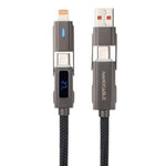 Cable USB 2.0 Tipo-C Nanocable 10.01.2501/ USB Tipo-C Macho + USB Macho - USB Tipo-C Macho + Lightning Macho/ Hasta 27W/ 480Mbps/ 1m/ Negro