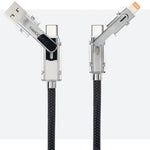 Cable USB 2.0 Tipo-C Nanocable 10.01.2601/ USB Tipo-C Macho + USB Macho - USB Tipo-C Macho + Lightning Macho/ Hasta 27W/ 480Mbps/ 1m/ Negro