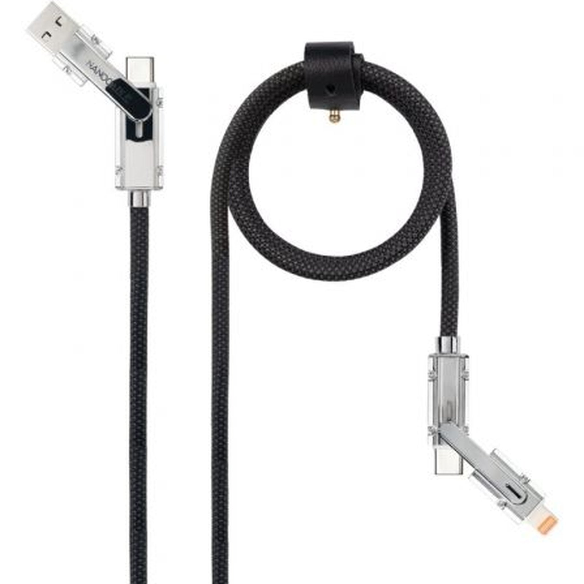 Cable USB 2.0 Tipo-C Nanocable 10.01.2602/ USB Tipo-C Macho + USB Macho - USB Tipo-C Macho + Lightning Macho/ Hasta 27W/ 480Mbps/ 2m/ Negro