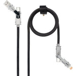 Cable USB 2.0 Tipo-C Nanocable 10.01.2602/ USB Tipo-C Macho + USB Macho - USB Tipo-C Macho + Lightning Macho/ Hasta 27W/ 480Mbps/ 2m/ Negro
